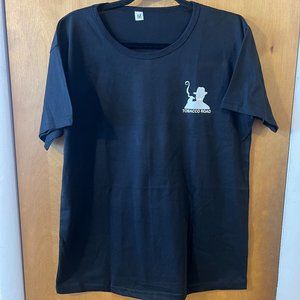 Women's Black Graphic Logo 'T*bacco Road' Short Sleeve Tee Shirt - Medium